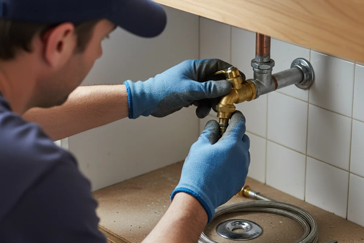 Shutoff valve and fitting work during Well Pump Repair in Red Springs